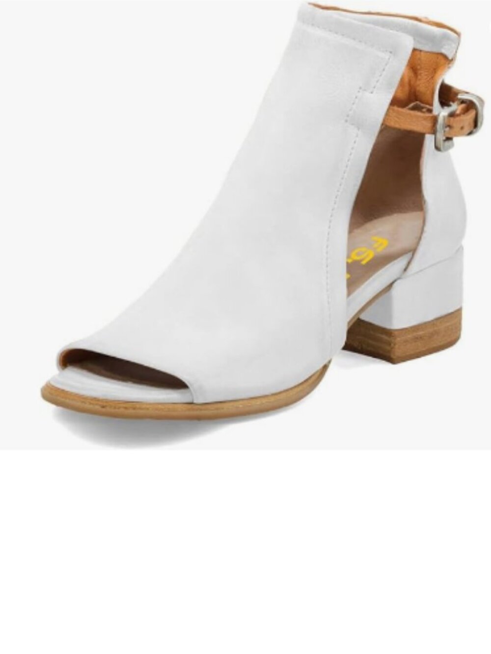 FSJ White Peep Open Toe Sandals Boot Cut Out Buckle Ankle Bootie Sandal